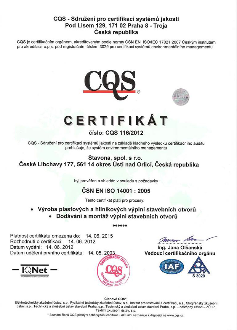 CQS 14001 CZ